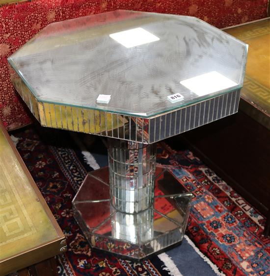 A mirrored pedestal table W.60cm